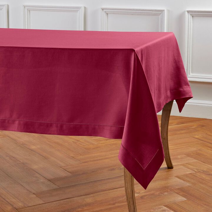 Solino Home 100% Pure Linen Tablecloth | Classic Hemstitch