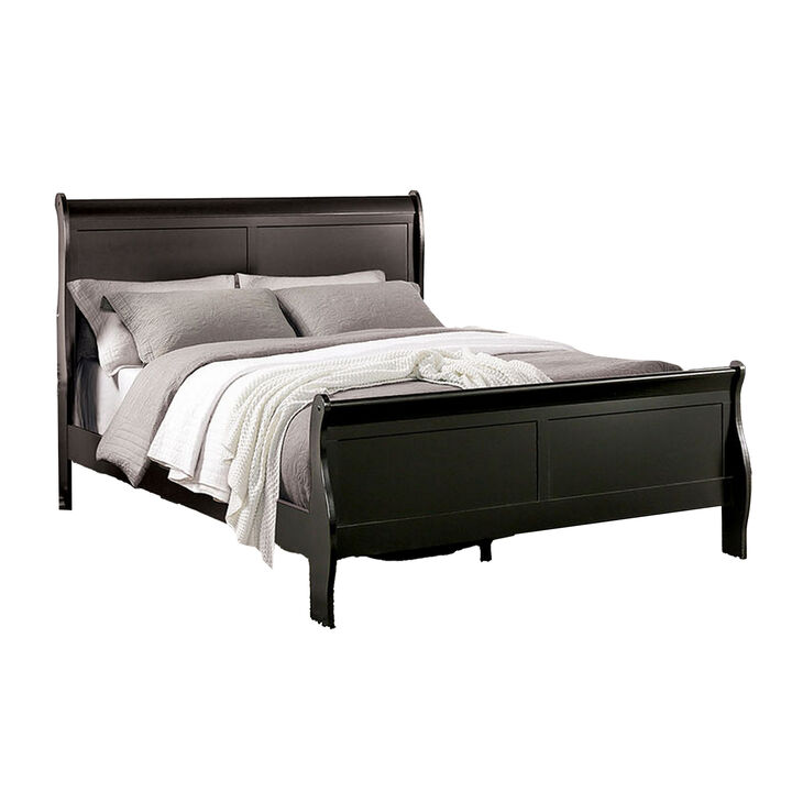 Ry Three Piece Full Size Bedroom Set, Sleek Modern Transitional Style, Black - Benzara