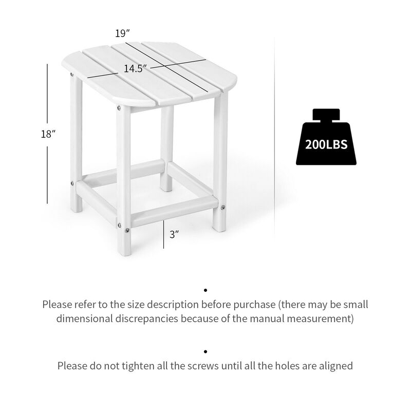 18 Inch Weather Resistant Side Table for Garden Yard Patio