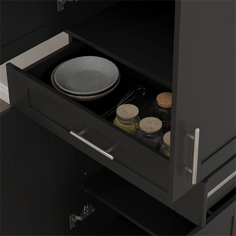 Compact Kitchen Storage Cabinet with Drawers and Doors