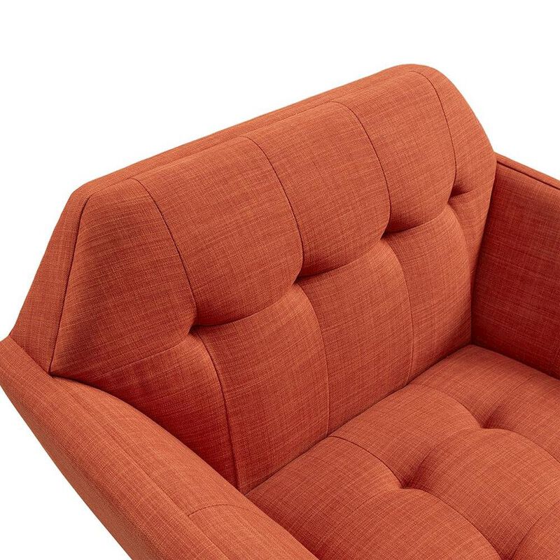 Starlight Canyon Home Orange Accent Chair with Solid Wood and Plywood Frame for Living Room