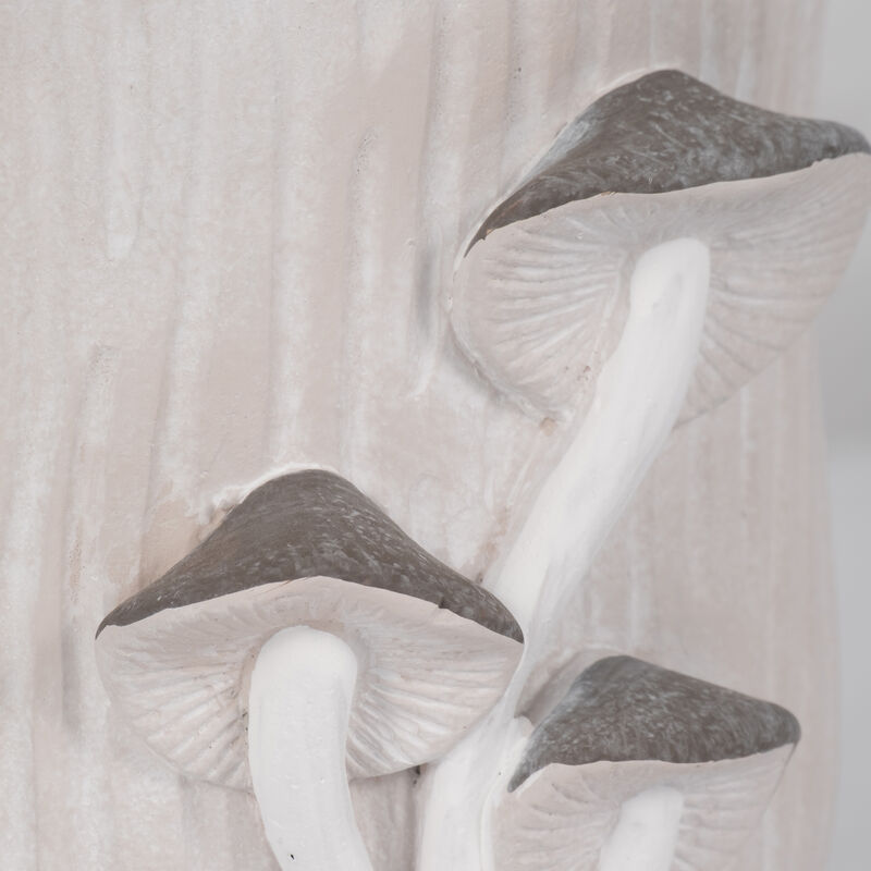 8" Gry Mushroom Appliq Planter
