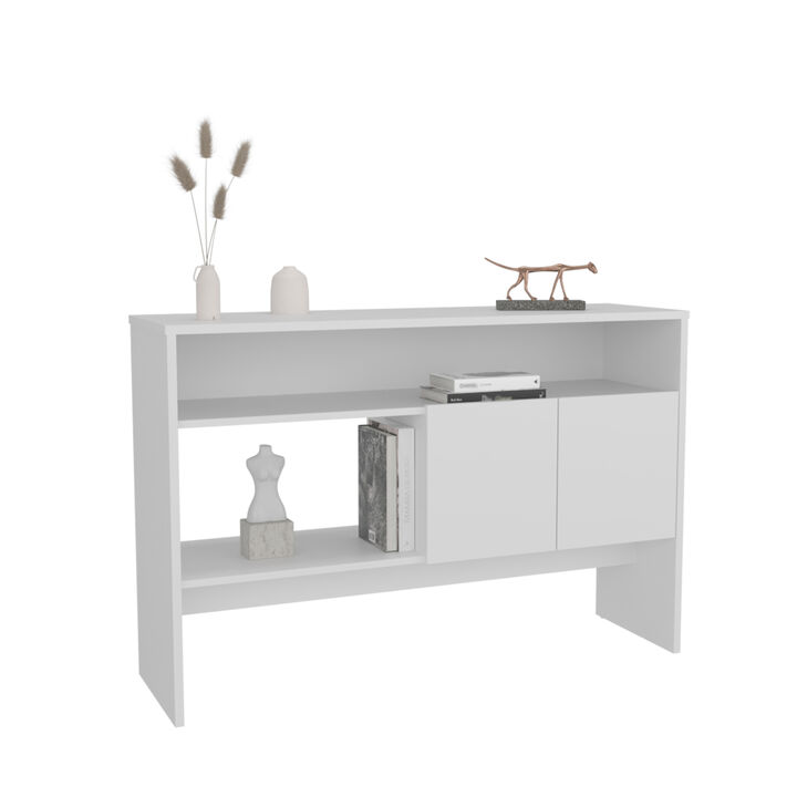 Salcha Console Table 31.8" H, with 2 Doors and 3 Shelves, White