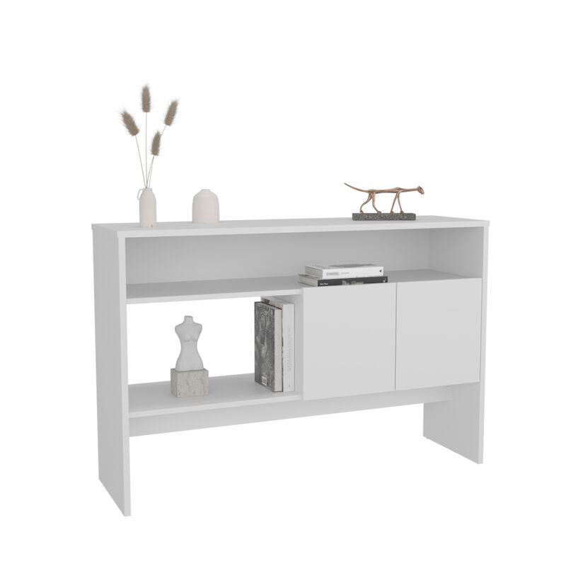 Salcha Console Table 31.8" H, with 2 Doors and 3 Shelves, White