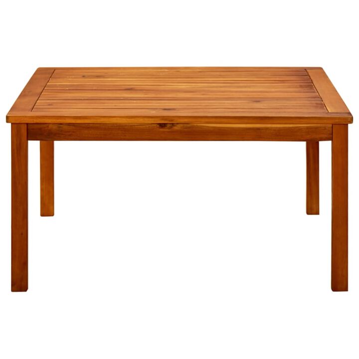 vidaXL and Practical Square-Sized Outdoor Patio Coffee Table with Natural Oil Finish, Durable Weather-Resistant Solid Acacia Wood, DIY Assembly Required
