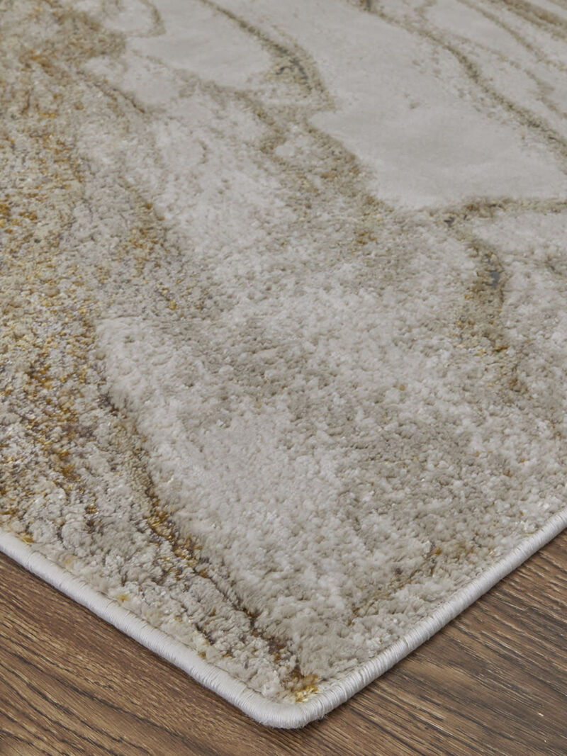 Aura 39LLF 3'11" x 6' Ivory/Taupe/Gold Rug