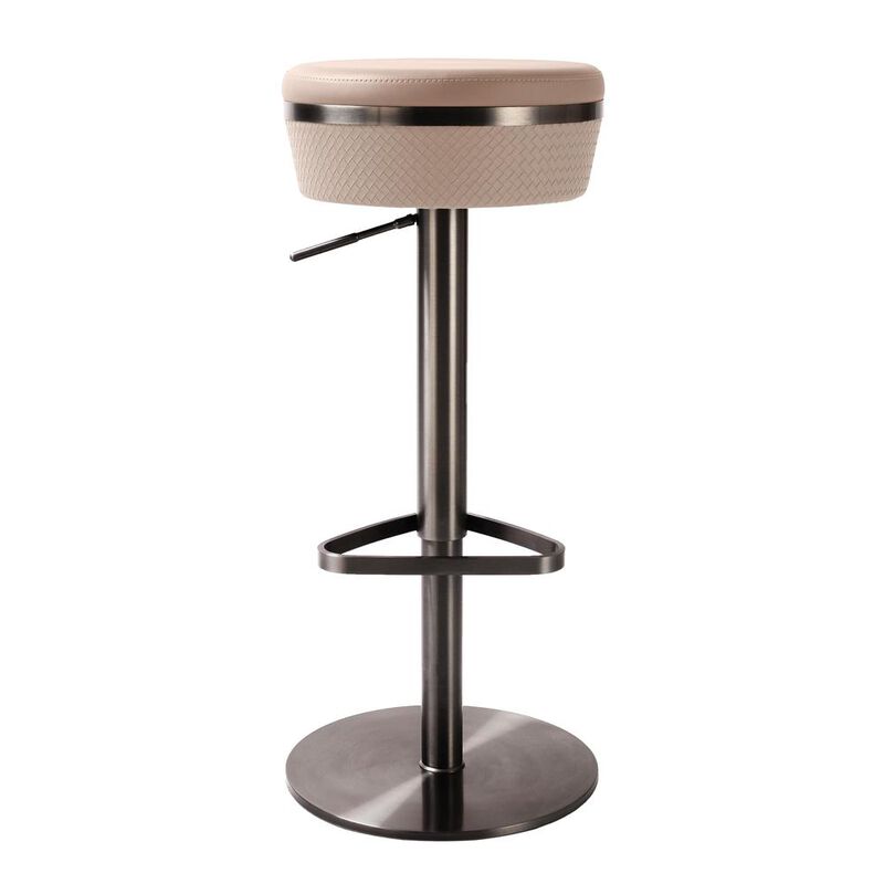 Belen Kox Cafe au Lait Woven Vegan Leather Adjustable Stool, Belen Kox