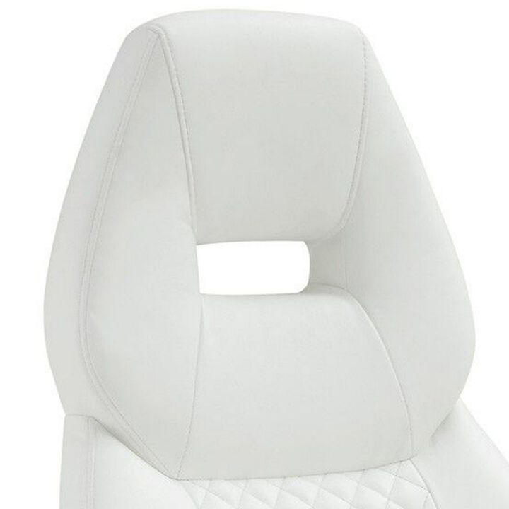 Leather, Sporty Executive High Back Office Chair, White-Benzara