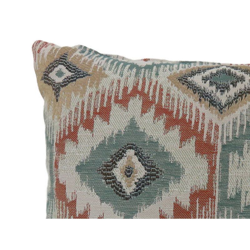Contemporary Style Diamond Patterned Set of 2 Throw Pillows, Multicolor-Benzara