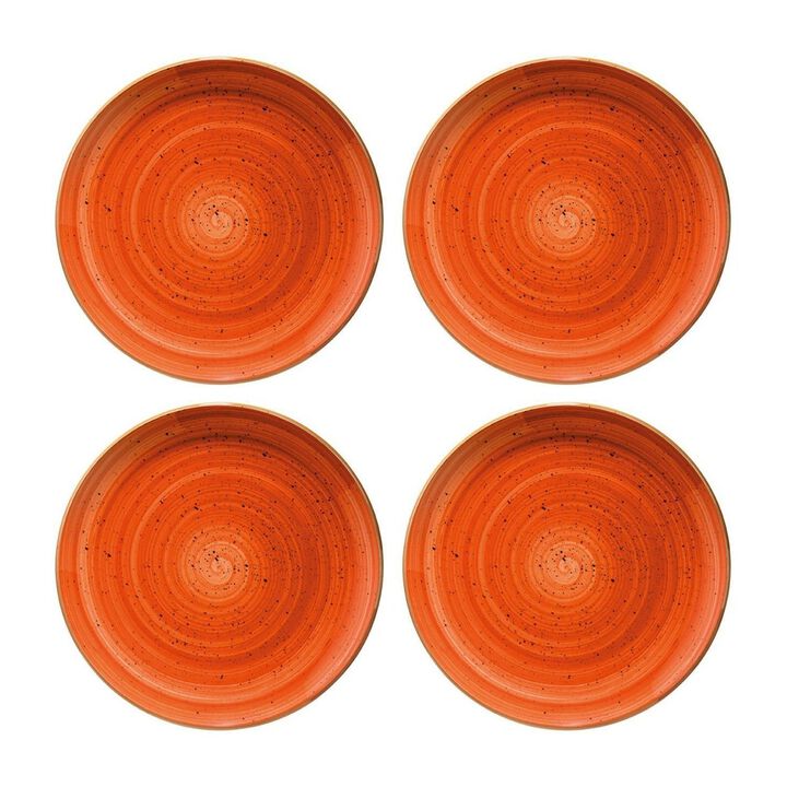 Terracota dia.7.5" Round Terracotta Porcelain Plate (Set of 4)