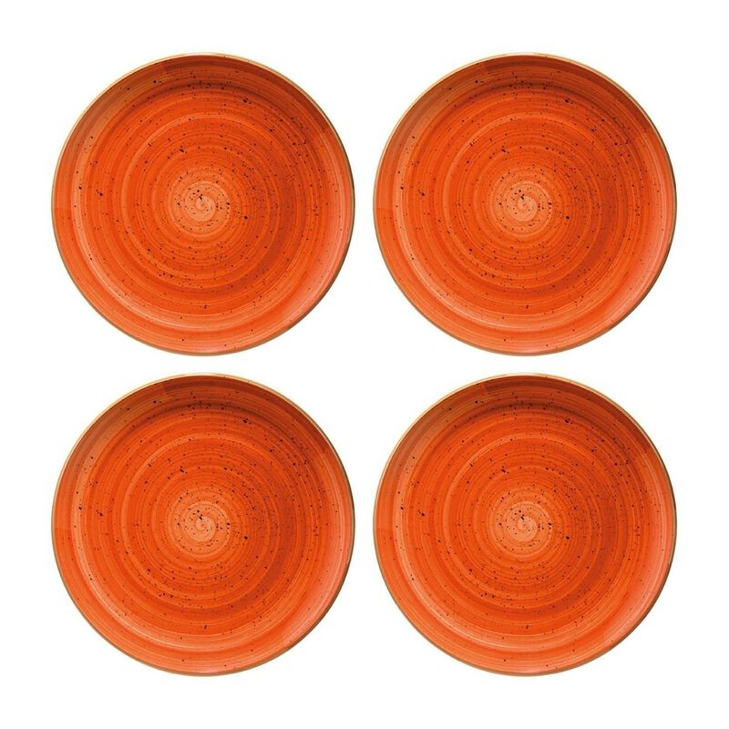 Terracota dia.7.5" Round Terracotta Porcelain Plate (Set of 4)