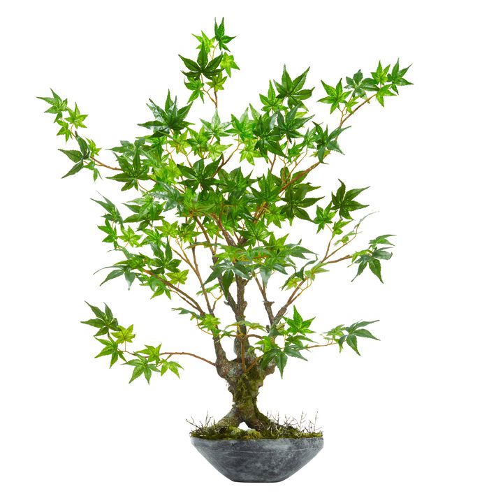 Hivvago 30 Inches Maple Bonsai Artificial Tree in Planter