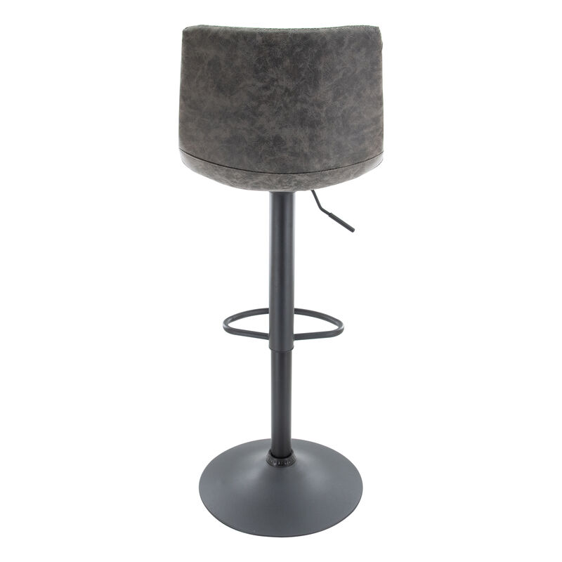 LeisureMod Tilbury Modern Adjustable Bar Stool With Footrest & 360-Degree Swivel Set of 2