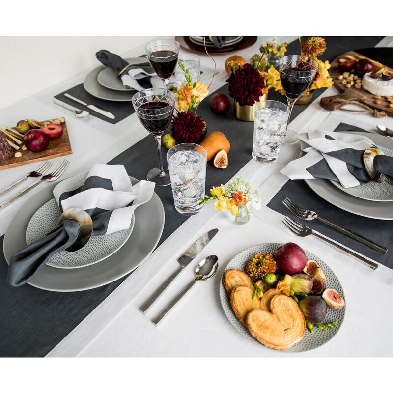 Solino Home 100% Pure Linen Table Runner | Festive Edge for Spring & Easter