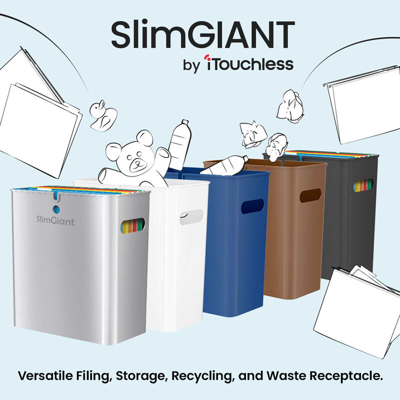 iTouchless 4.2 Gallon / 16 Liter SlimGiant Toffee Brown Wastebasket