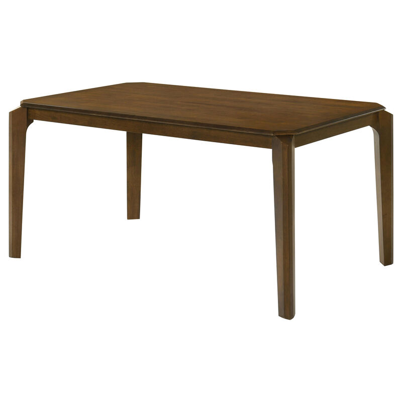 Montena Dining Table, Dark Brown Hardwood, Rectangular 59 Inch Top - Benzara
