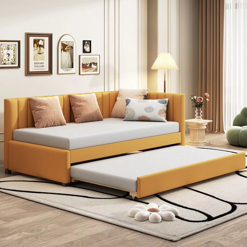 Merax Upholstered Daybed Bed Frame with Trundle