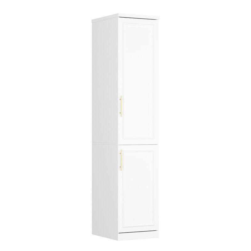 FUFU&GAGA Slim Armoire with Shelves and Hanging Rods for Compact Spaces (15.7" W x 19.3" D x 74.9" H) White