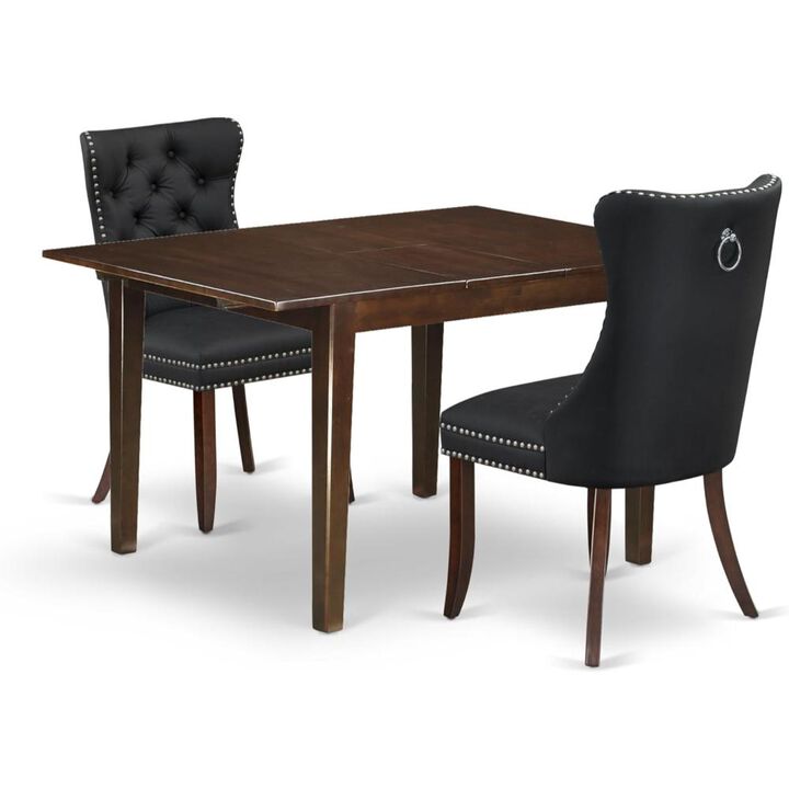 3 Piece Dining Set Consists of a Rectangle Kitchen Table with Butterfly Leaf