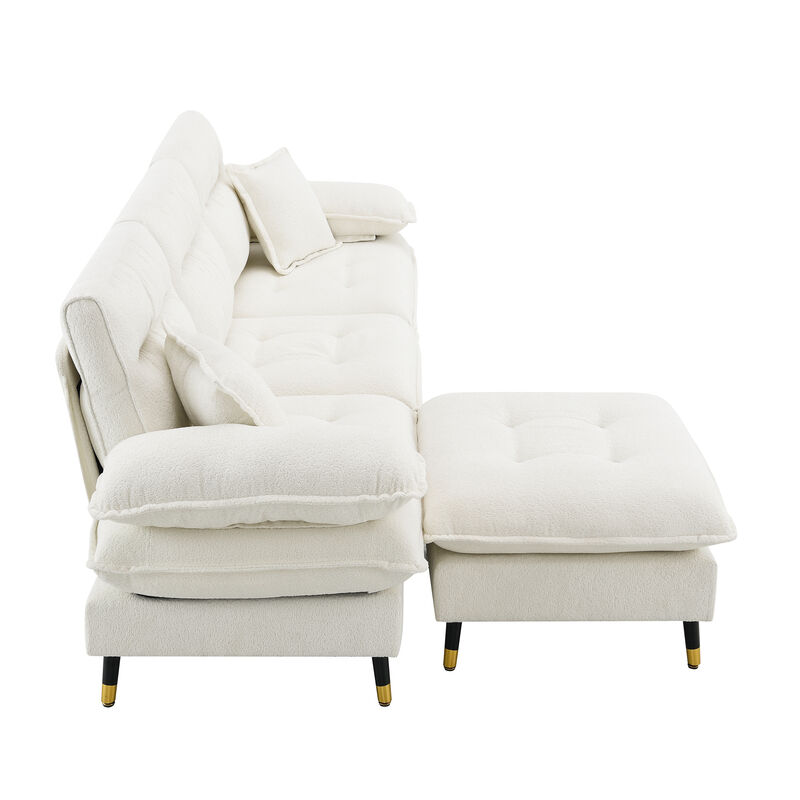 Merax L shaped Convertible Tufted Sectional Sofa