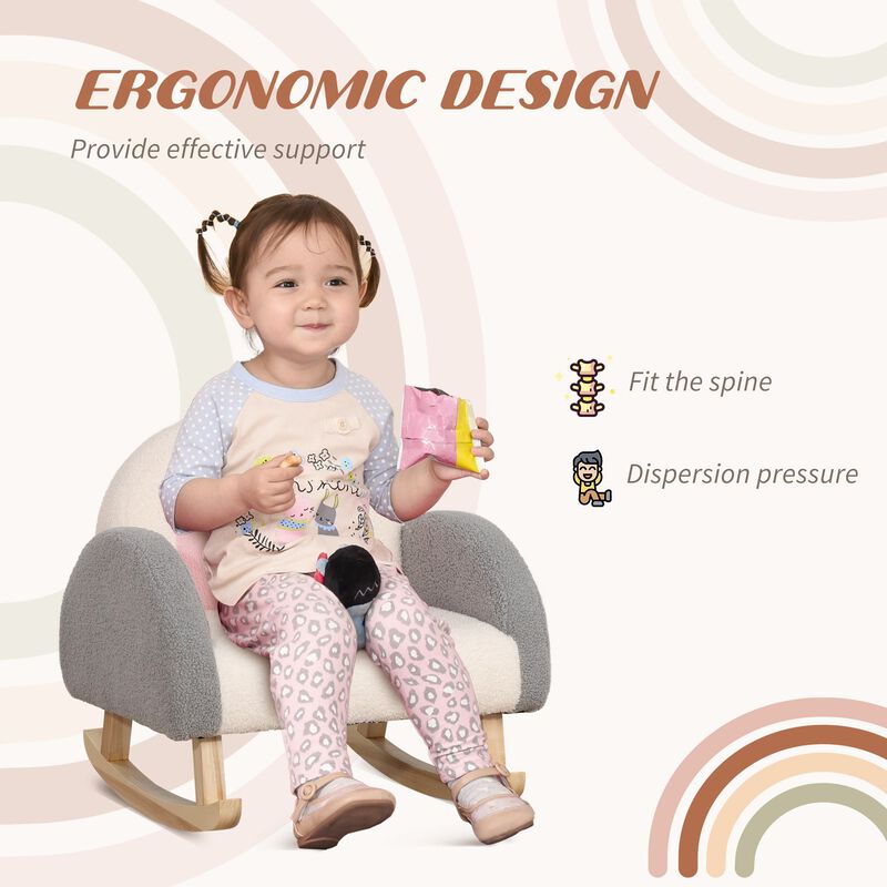 Kids' Soft Rocking Armchair: Gray, for Nursery/Playroom, Ages 3-5