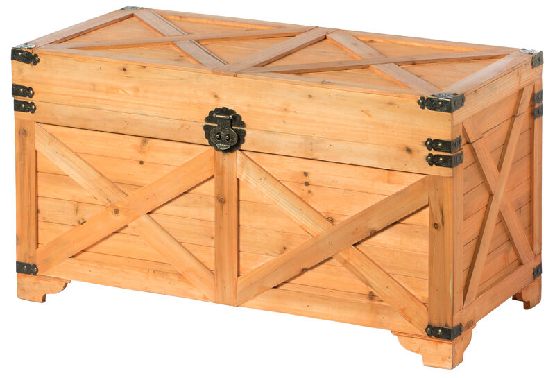 Barn Design Large Decorative Farmhouse Wooden Storage Trunk Chest