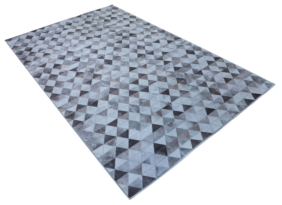 Walk on Me Faux Cowhide Digital Printed Patchwork Diamonds in the Rough Indoor Area Rug