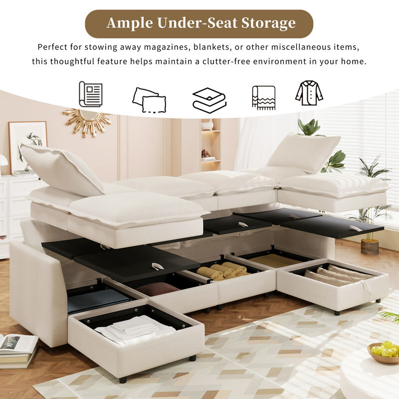 Merax Versatile 6-seat Modular Sofa with Storage
