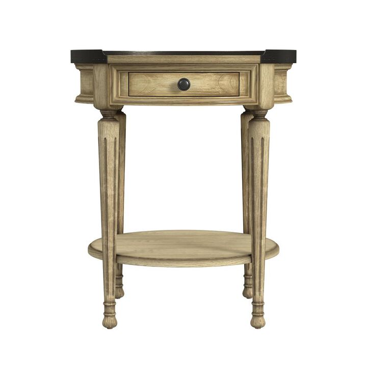 Antique Beige Round Side Table, Belen Kox