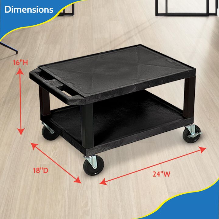 H.Wilson Tuffy Black 2 Shelf AV Cart