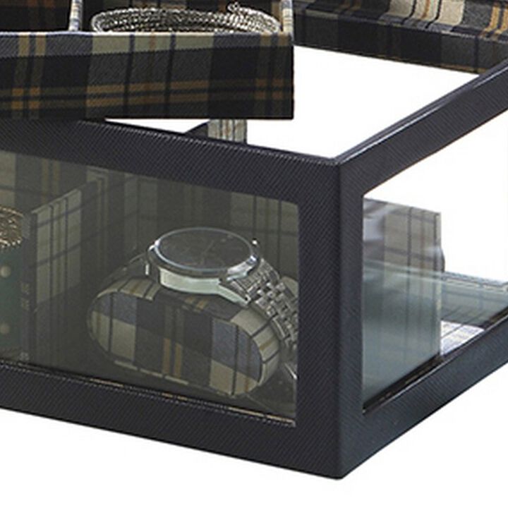Jewelry Case with Multiple Slots and Removable Watch Cushions - Benzara