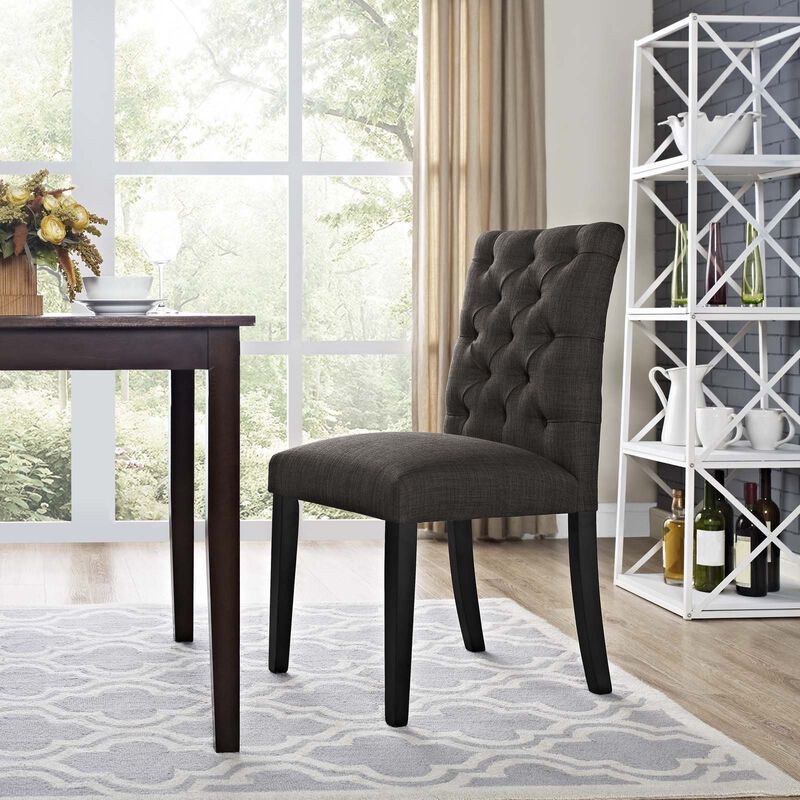 Modway EEI-2231-BRN MO- Duchess Modern Tufted Button Upholstered Fabric Parsons, Dining Chair, Brown