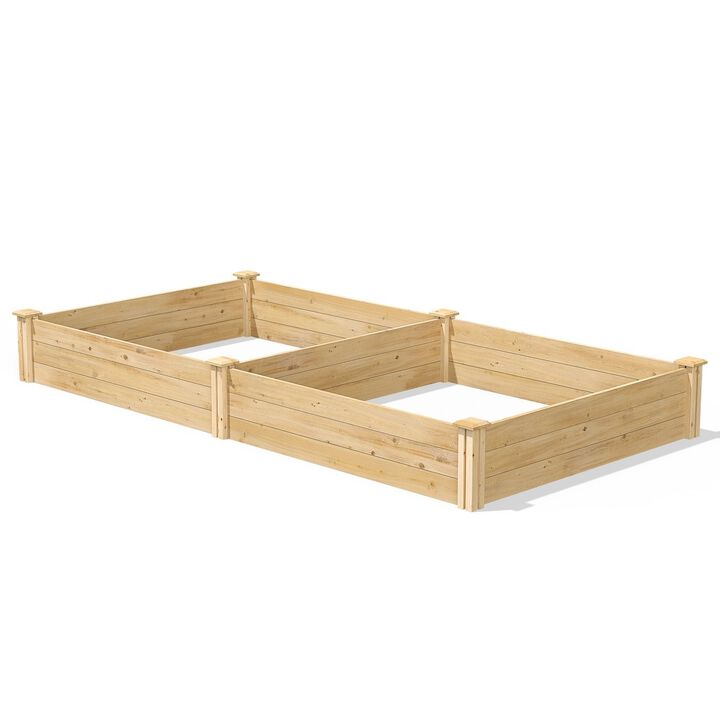 QuikFurn Cedar 4ft x 8ft x 10.5in Raised Garden Bed - Made in USA