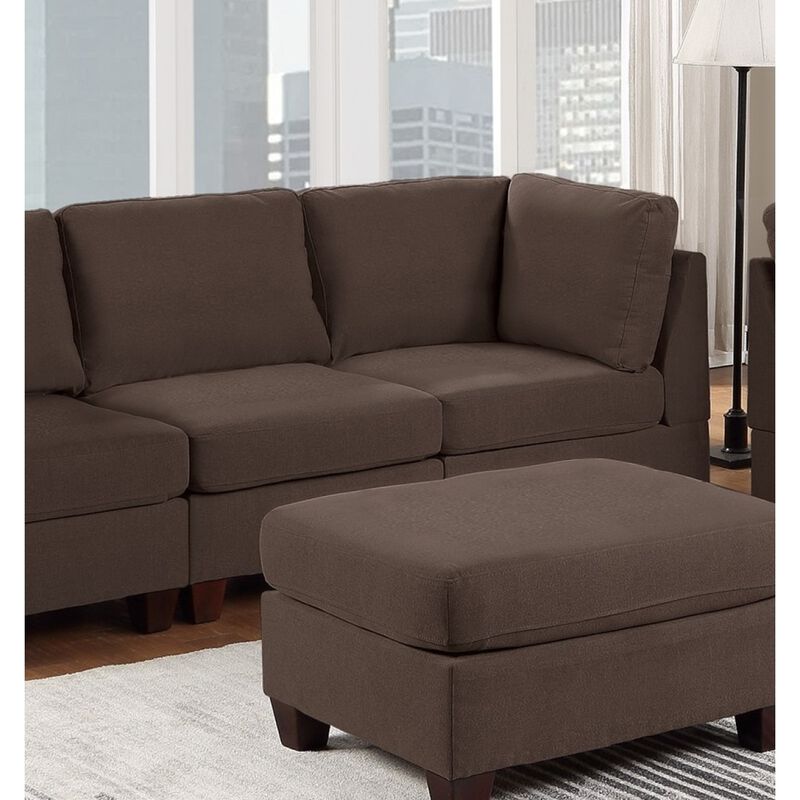 Living Room Furniture Armless Chair Coffee Linen Like Fabric 1 Piece Cushion Armless Chair
