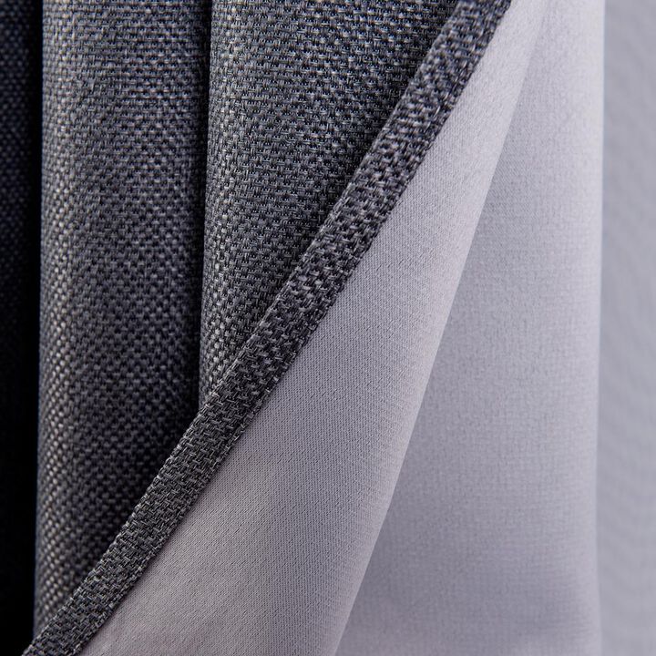 Oliva Gray Lucas Jacquard Blackout Grommet Panel - Charcoal