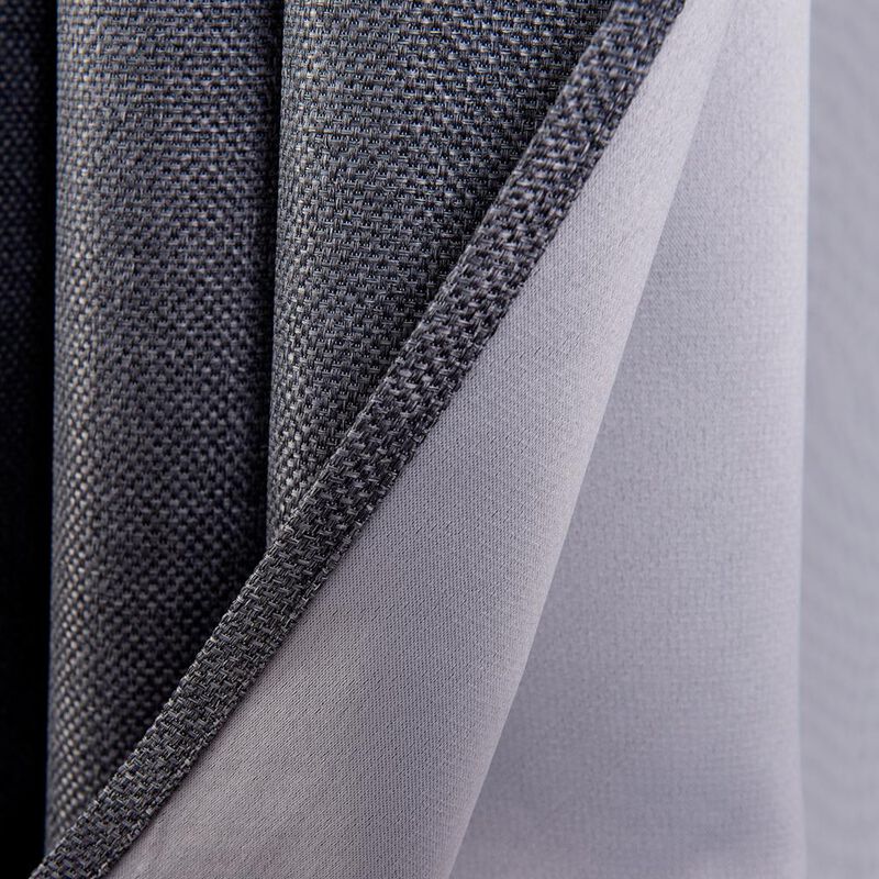 Oliva Gray Lucas Jacquard Blackout Grommet Panel - Charcoal