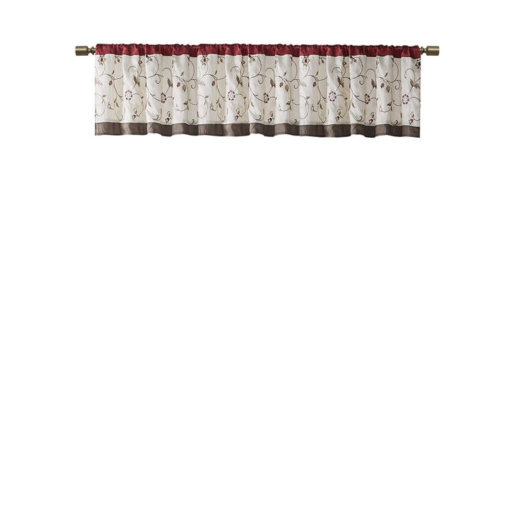 Gracie Mills Rogelio Floral Embroidered Window Valance