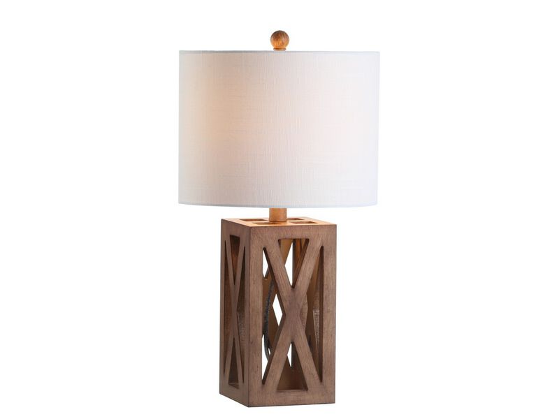Stewart Farmhouse Wood LED Table Lamp