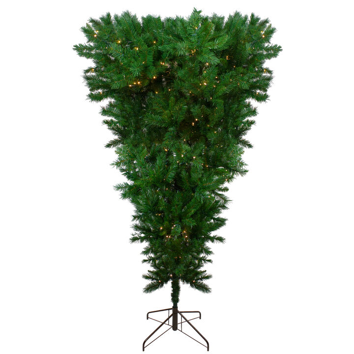 9' Pre-lit Sugar Pine Artificial Upside Down Christmas Tree - Clear LED Lights