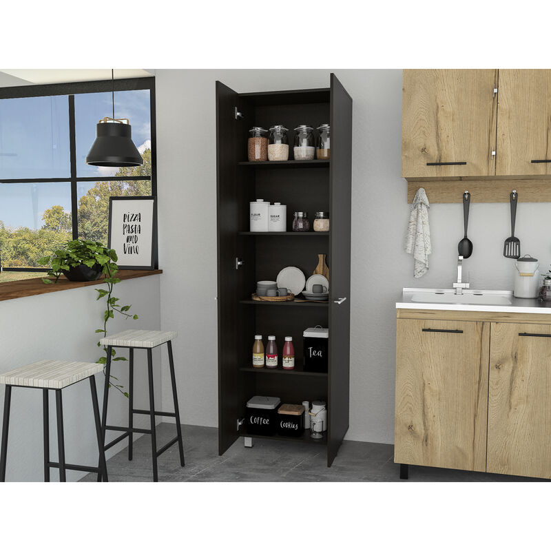 Nalani Rectangle Pantry Cabinet Black Wengue
