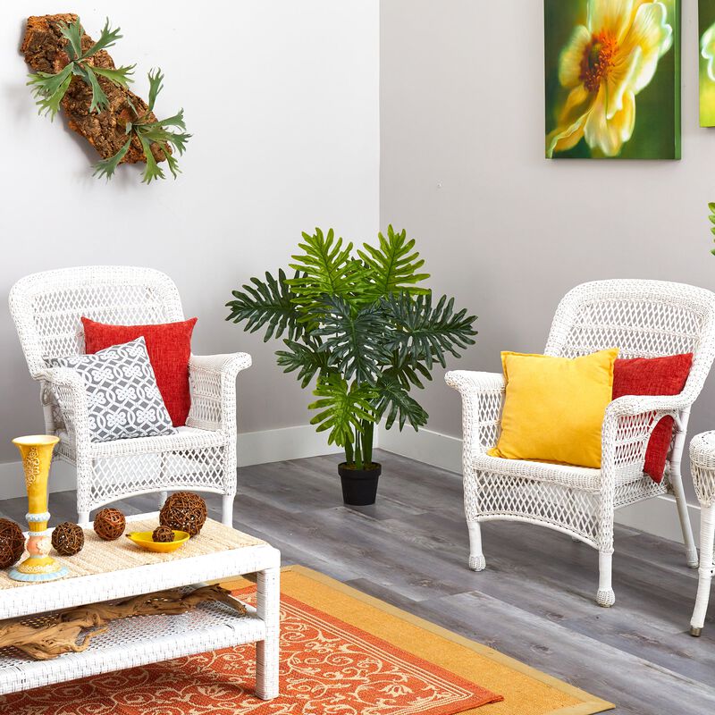 Hivvago 40" Philodendron Artificial Plant (Real Touch)