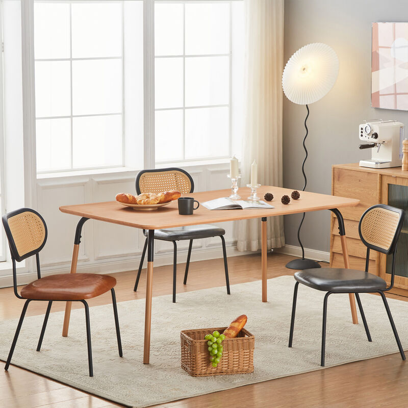 Modern Grey PU Leather Dining Chair Set of 4