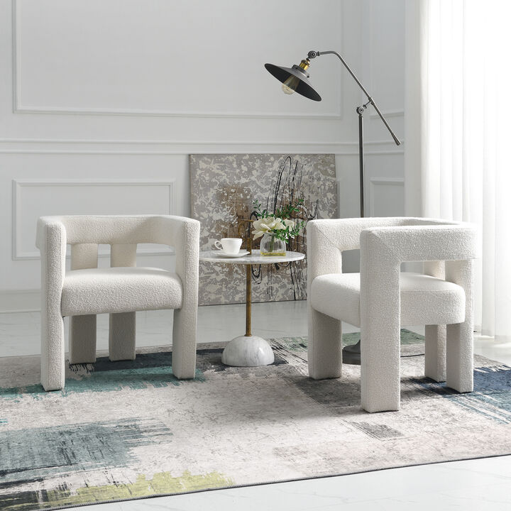 Hal Modern Boucle Armchair Set