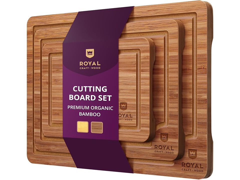 ROYAL CRAFT WOOD Wooden Cutting Boards for Kitchen Meal Prep & Serving