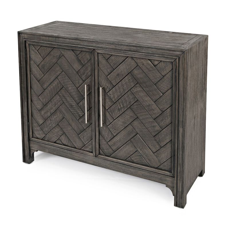Jofran Gramercy Mid-Century Modern Chevron Two Door 40 Accent Chest
