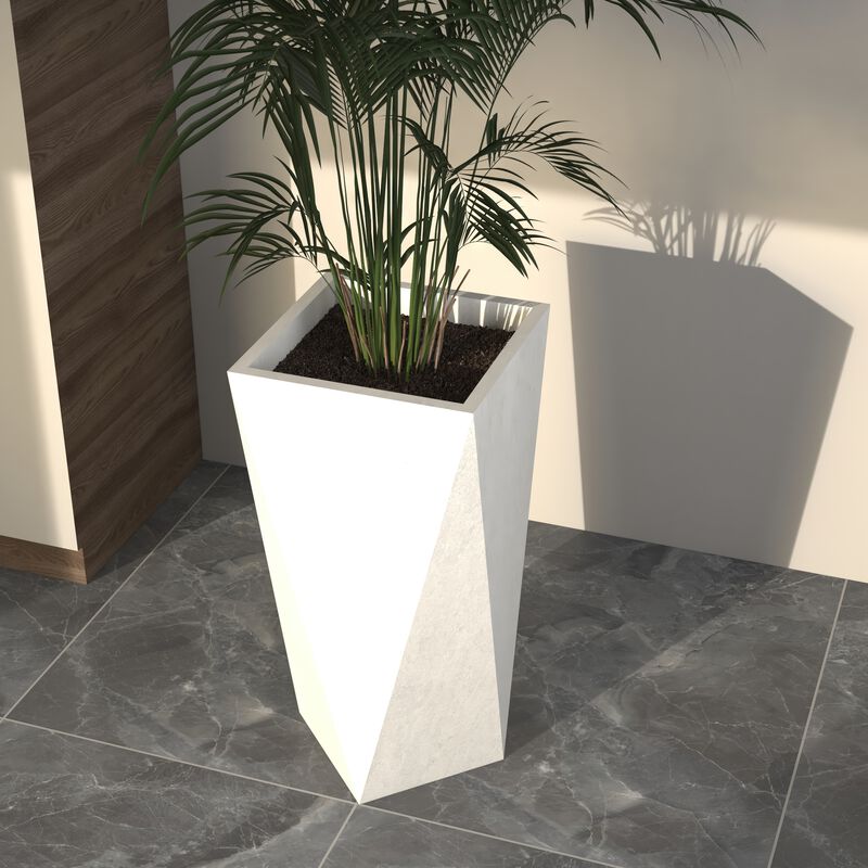 LeisureMod Aloe Series Fiberstone and MgO Clay 35" Planter