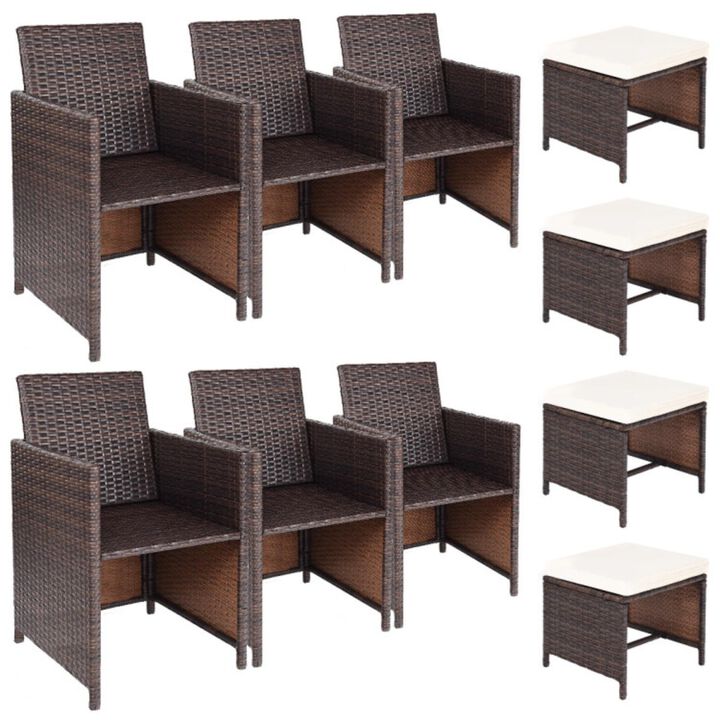 Hivvago 10 Pieces Outdoor Patio Dining Set