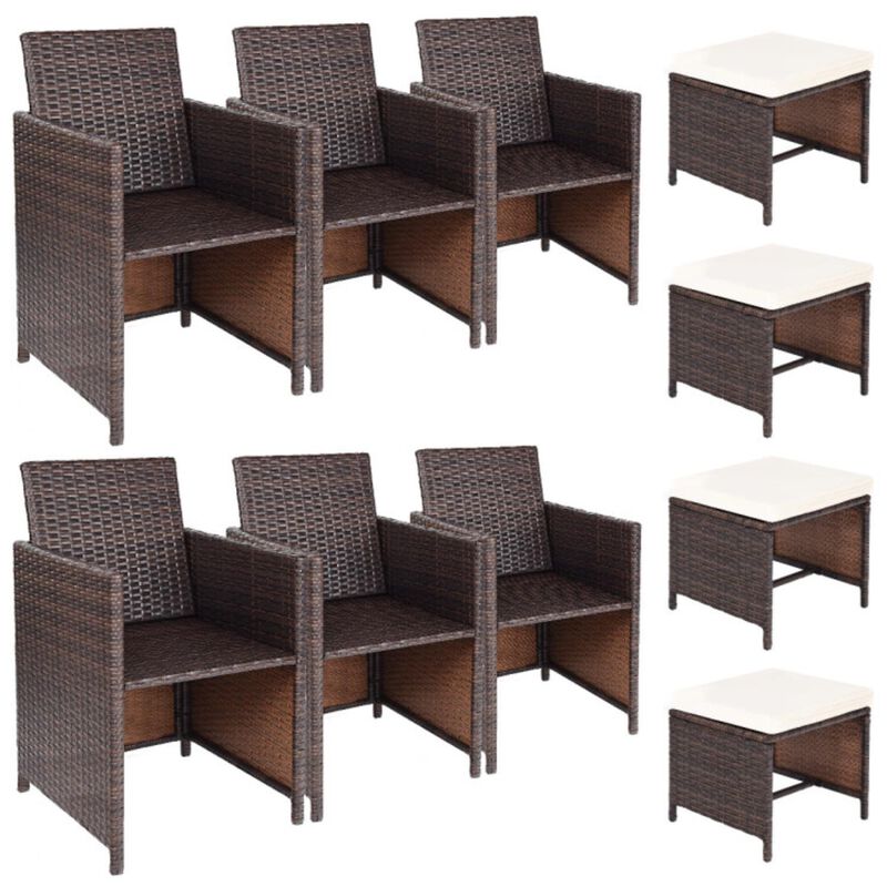 Hivvago 10 Pieces Outdoor Patio Dining Set