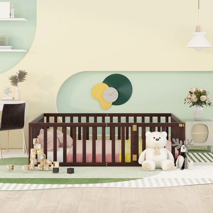 Merax Wood  Daybed Frame with Fence