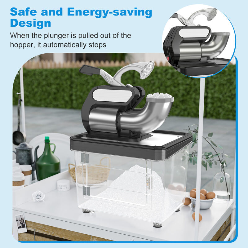 300W Commercial Ice Crusher with Dual Blades and Safety Switch